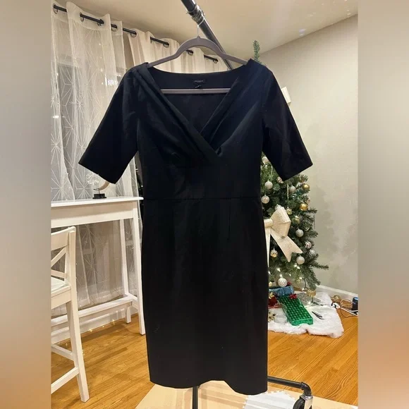 ann taylor black velvet dress Black velvet dress taffeta overskirt main image 1